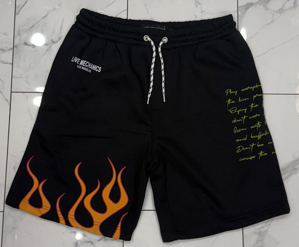 Live Mechanics Black Shorts U