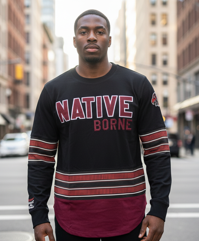 Native Borne Long Sleeve Varsity Tee U