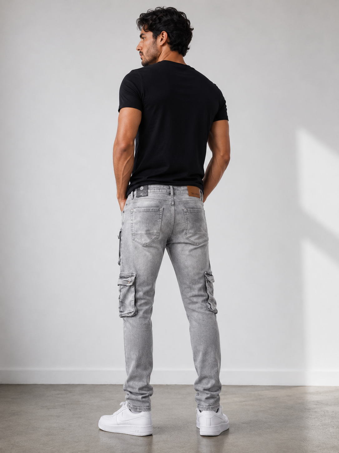 Jordan Denim w/ Cargo Pockets Slim Taper Fit Jeans (Cement Wash)