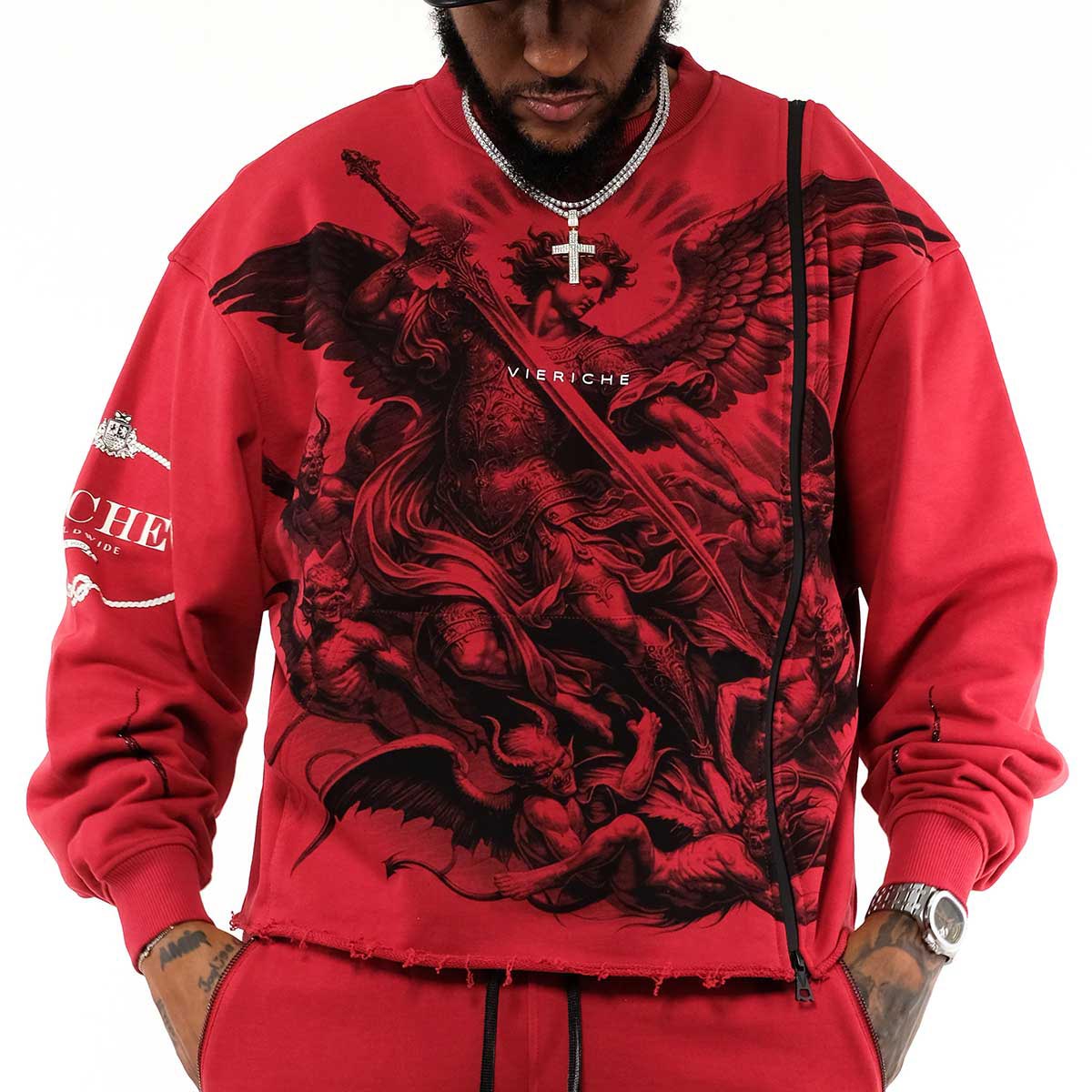 Vie Riche Arc Angel Crewneck Sweatsuit (Burgundy) U