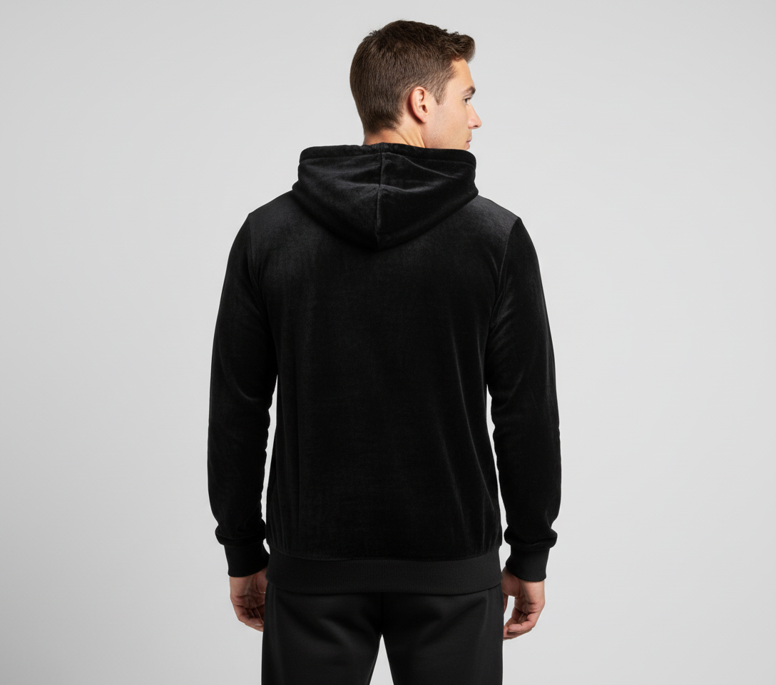 Half Zip Velour Fila Hoody (Black) U