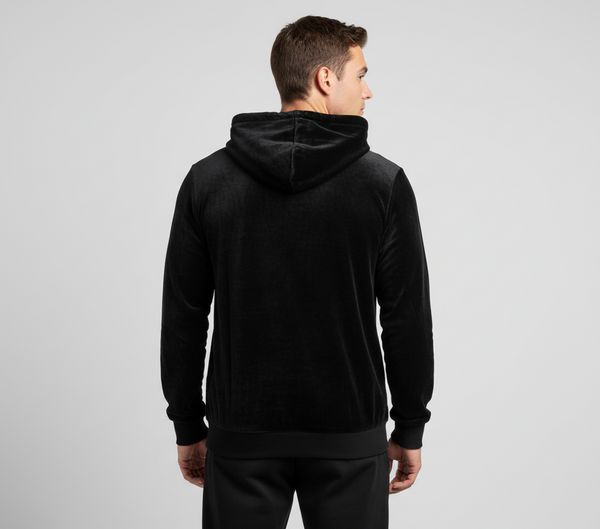 Half Zip Velour Fila Hoody (Black) U