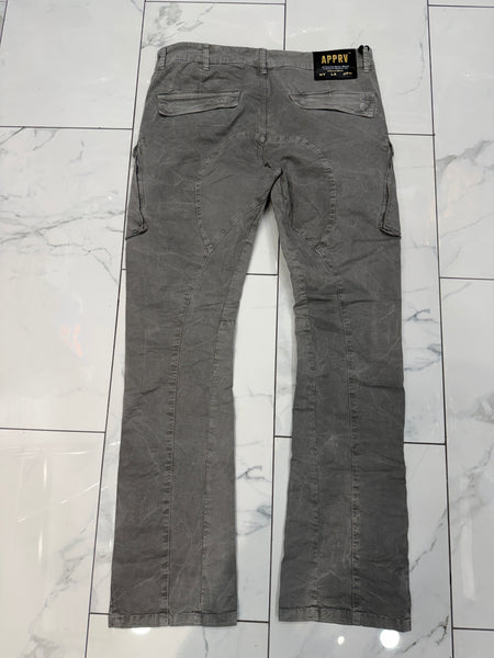 Apprv Denim Stacked Cargo Pants (Grey)