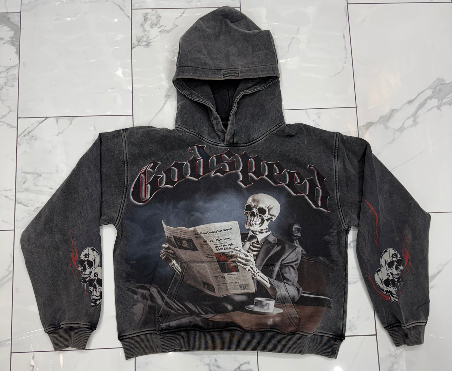 Godspeed Black Monday Hoodie (Grey Wash)