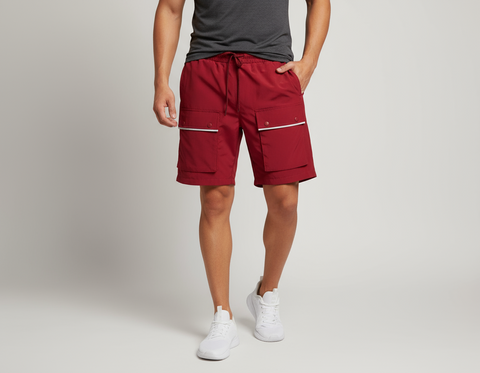 Hudson WindBreaker Nylon 6 Inch Shorts (Red) U