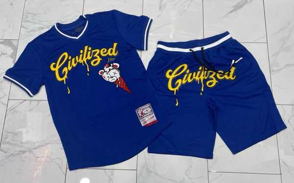 Civilized Royal Blue Legendary Baseball Short Set U