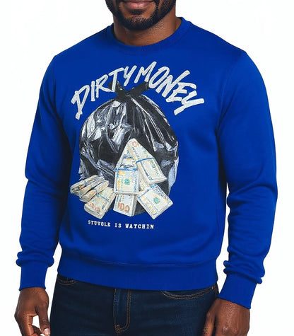 Streetz Iz Watchin Dirty Money Royal Blue Sweater U