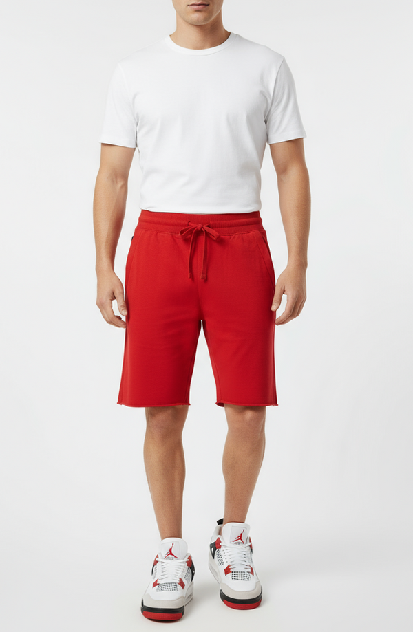 Jordan Craig French Terry Zippered Pocket Shorts (Red) U