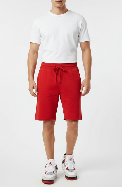 Jordan Craig French Terry Zippered Pocket Shorts (Red) U