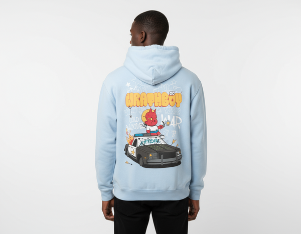 Wrathboy Inked Up Heavyweight Hoodie (Light Blue) U