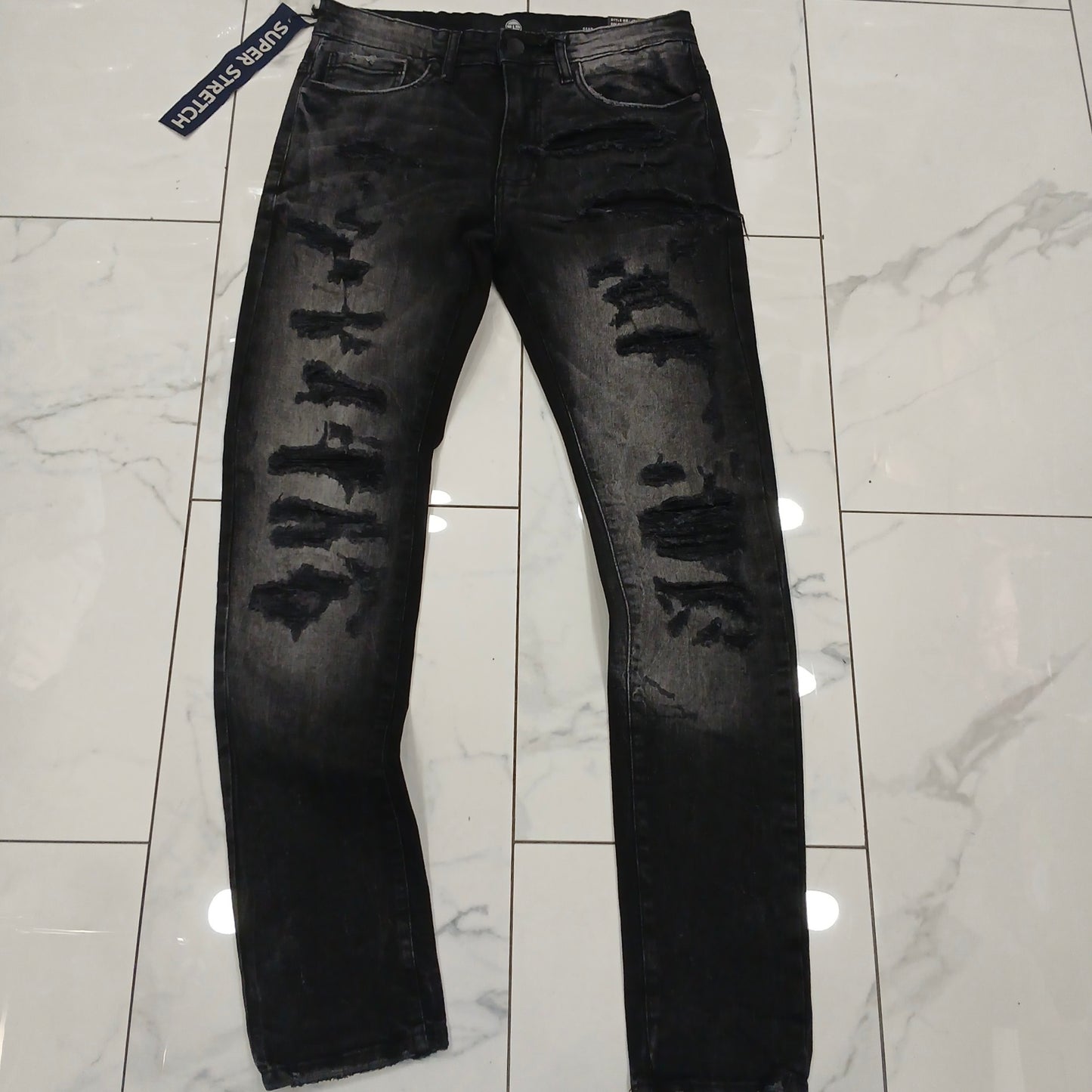 Jordan Craig Sean Slim Taper Fit Elmhurst Denim Jeans (Black Shadow) U