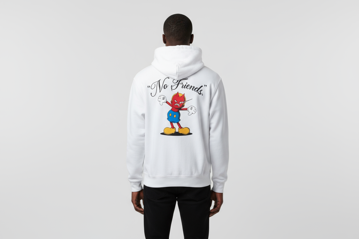 Wrathboy No Friends Heavyweight Hoodie (White) U