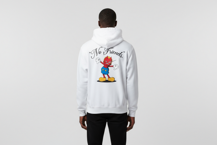Wrathboy No Friends Heavyweight Hoodie (White) U