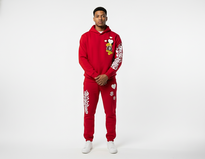Hudson Love Kills Money Red Sweatsuit U