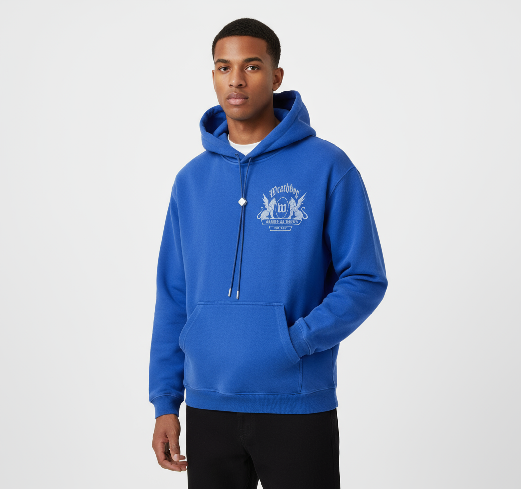 Wrathboy No Friends Heavyweight Hoodie (Royal Blue) U