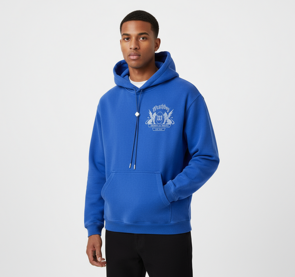 Wrathboy No Friends Heavyweight Hoodie (Royal Blue)