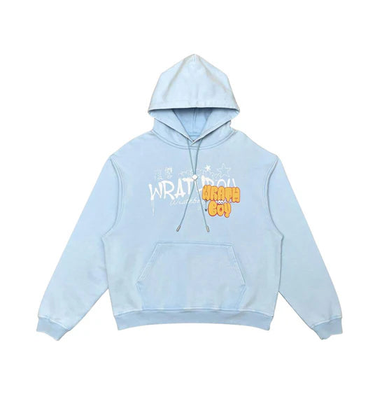 Wrathboy Inked Up Heavyweight Hoodie (Light Blue)