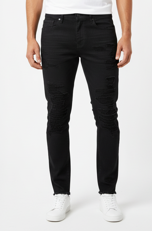 Jordan Craig Ross Fit Skinny Fit Jet Black Paradise Jeans