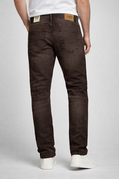Jordan Craig Sean Fit Slim Fit Tapered Brown Jeans