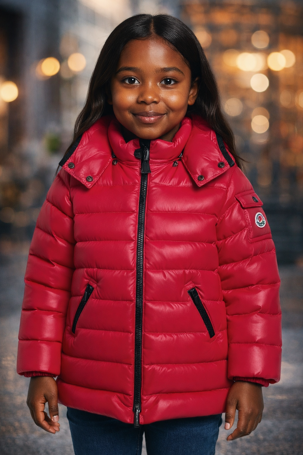 Kids Moncler Moka Giubbotto Long Pink Down Puffer Parka Enfant Girls  (RETAIL $765)
