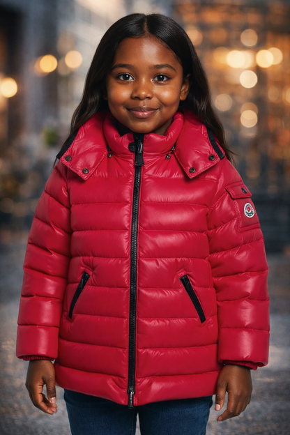 Kids Moncler Moka Giubbotto Long Pink Down Puffer Parka Enfant Girls  (RETAIL $765)