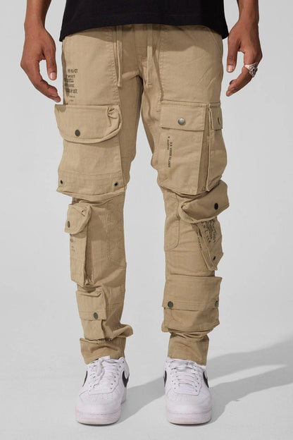 Jordan Craig Defcon Slim Tapered Fit Khaki Cargo Pants