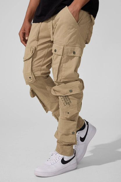 Jordan Craig Defcon Slim Tapered Fit Khaki Cargo Pants