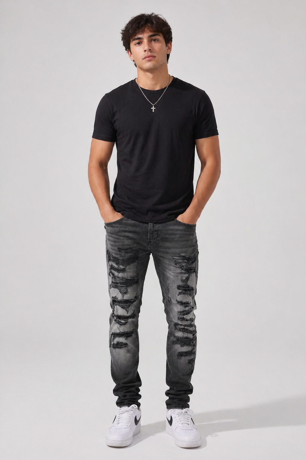 Jordan Craig Alkaline Denim Slim Taper Fit Jeans (Black Shadow)
