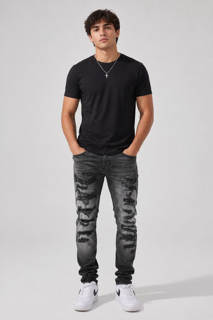 Jordan Craig Alkaline Denim Slim Taper Fit Jeans (Black Shadow)