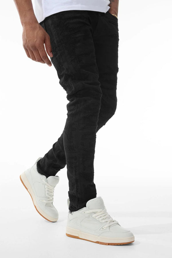 Jordan Craig Molten Denim Slim Taper Fit Jeans (Jet Black)