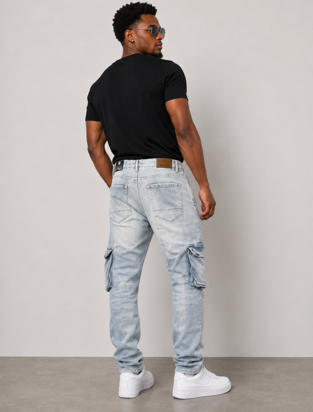 Jordan Denim w/ Cargo Pockets Slim Taper Fit Jeans (Iced White)