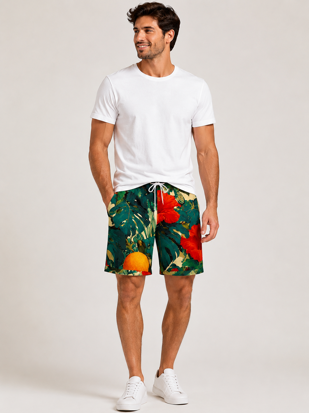 Jordan Craig x See You In Paradise Graphic Paradise Palms Nylon Shorts (Tropical)