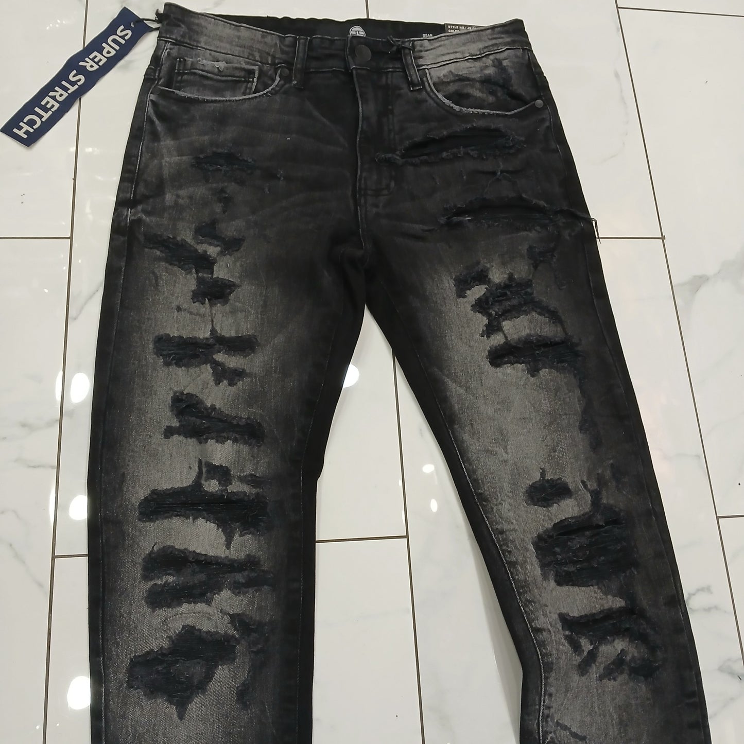 Jordan Craig Sean Slim Taper Fit Elmhurst Denim Jeans (Black Shadow) U