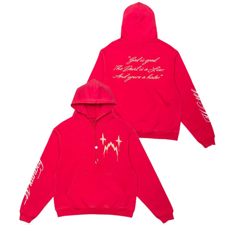 Wrathboy Hater Ghost Heavyweight Hoodie (Red)