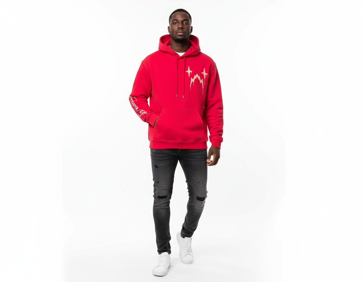 Wrathboy Hater Ghost Heavyweight Hoodie (Red)