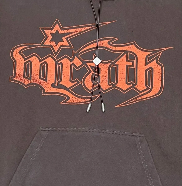 Wrathboy Gods Will Straight/Zipper Stacked Heavyweight Sweatpants Set (Brown)