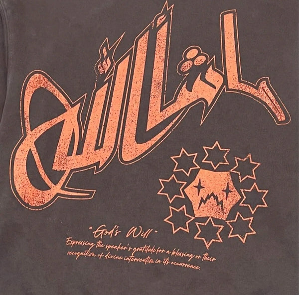 Wrathboy Gods Will Straight/Zipper Stacked Heavyweight Sweatpants Set (Brown)