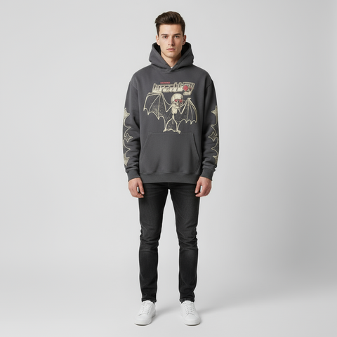 Wrathboy Skeleton Bat Heavyweight Hoody