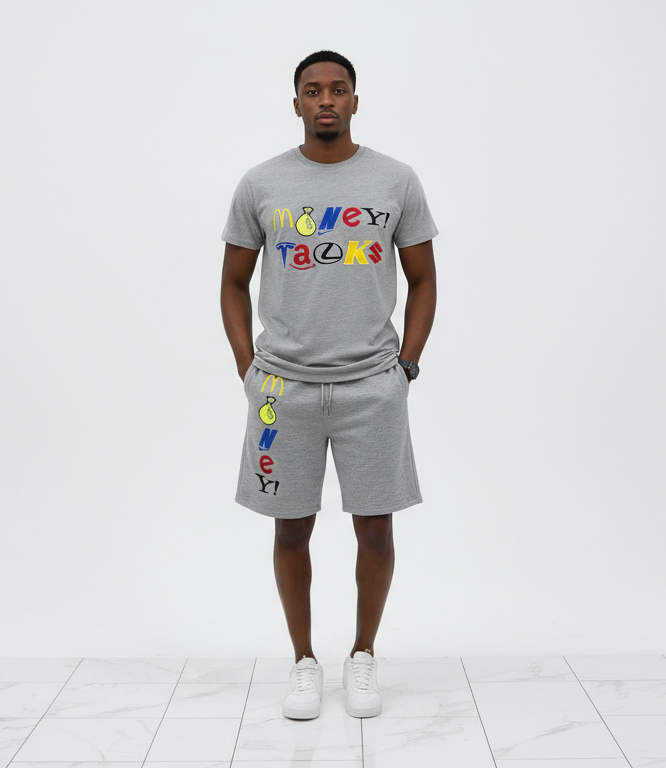 Vault “Money Talks” Embroidered Short Set U