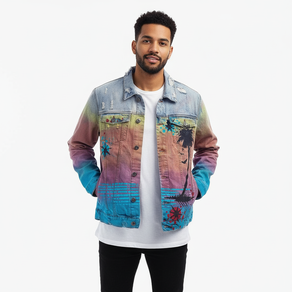 Iro Ochi Para Dice Denim Jacket