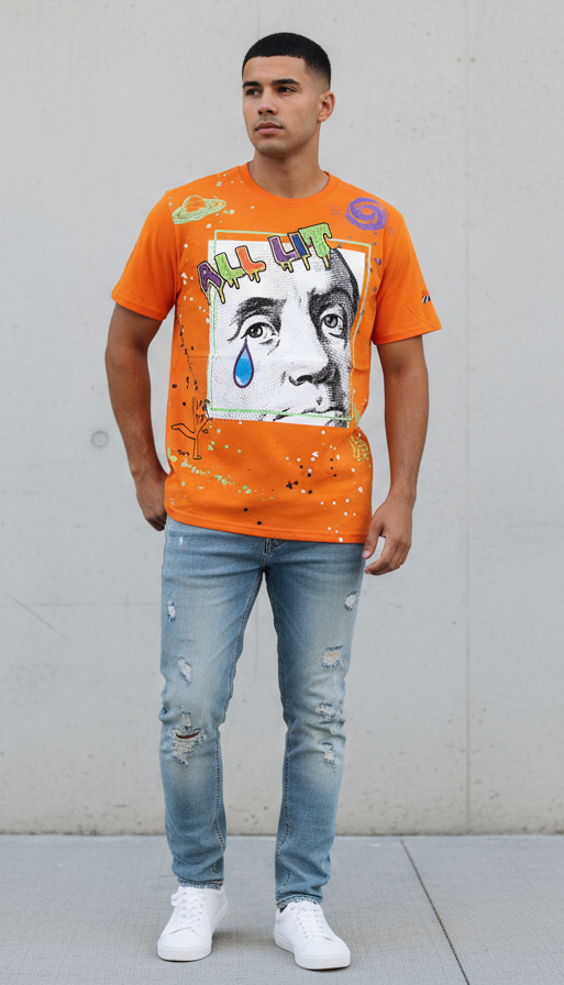 Create 2mrw All Lit Slim Fit T-Shirt — Orange