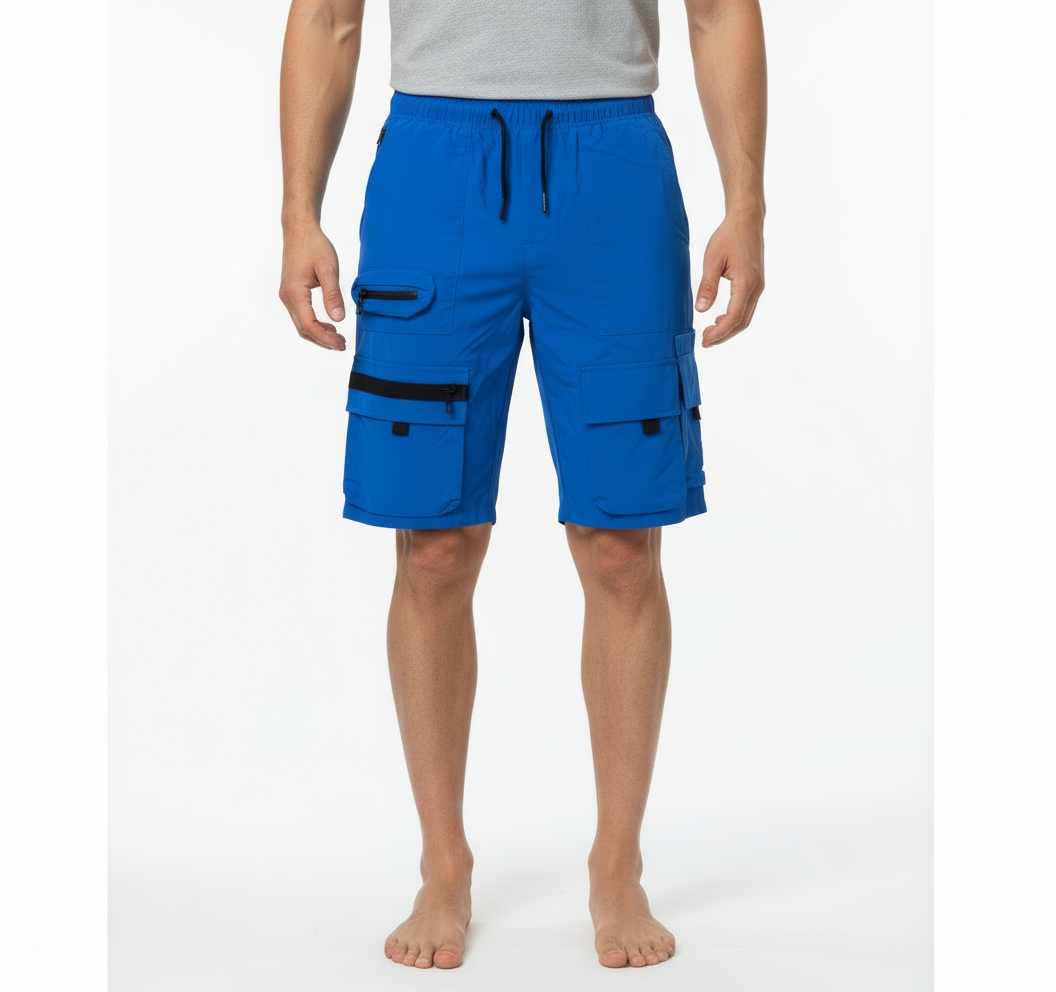 American Stitch Windbreaker Nylon 6 Inch Pocket Shorts (Blue)