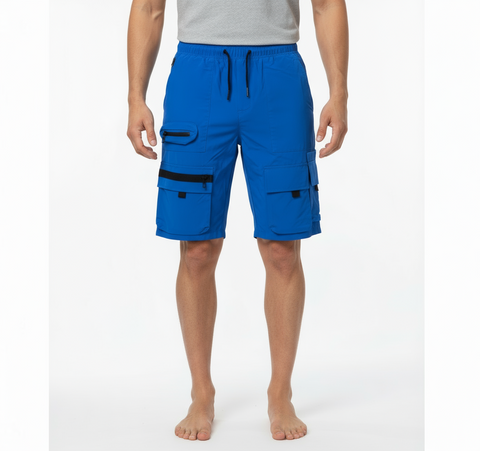 American Stitch Windbreaker Nylon 6 Inch Pocket Shorts (Blue) U