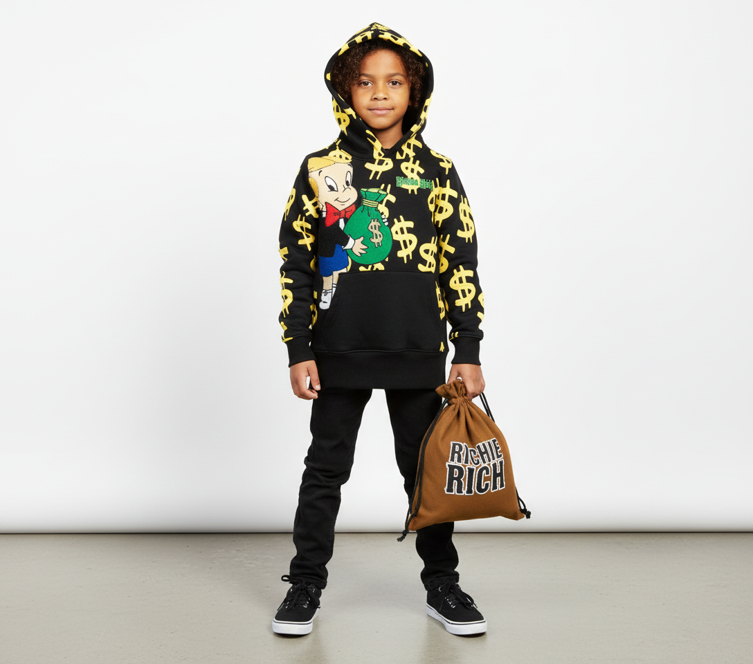 Kids Dollar Signs and Money Bags Hoody