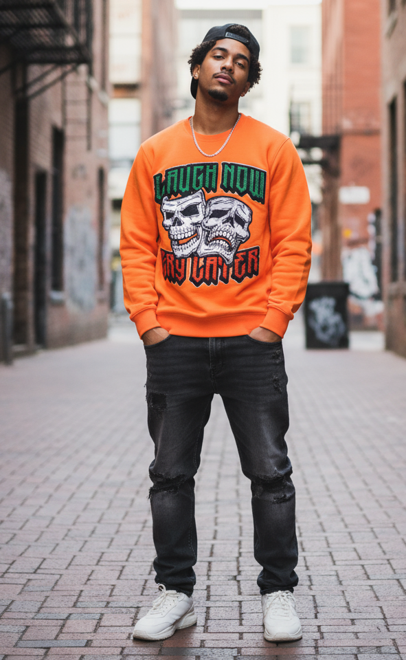 Roku Laugh Now Cry Later Crewneck U