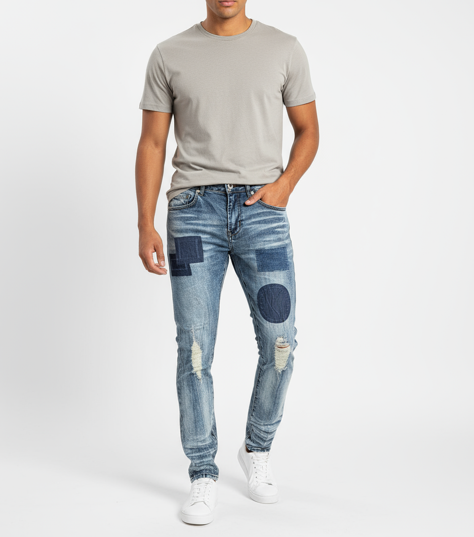 Ckel Dark Blue Denim Skinny Fit Stretch Jeans