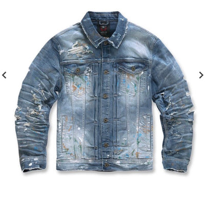 Jordan Craig Parisian Denim Trucker Jacket (Blue) U