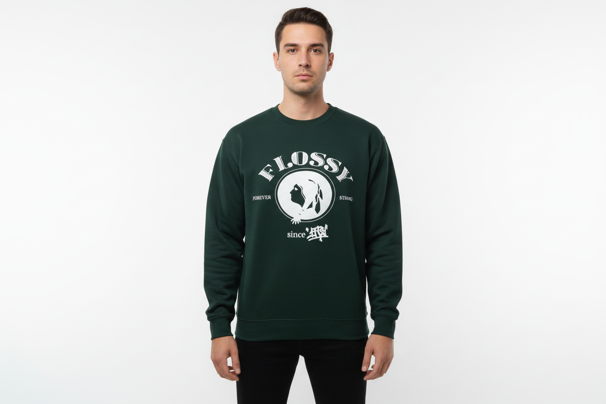 The Mag Seven Sapa Forest Green Flossy Crewneck U