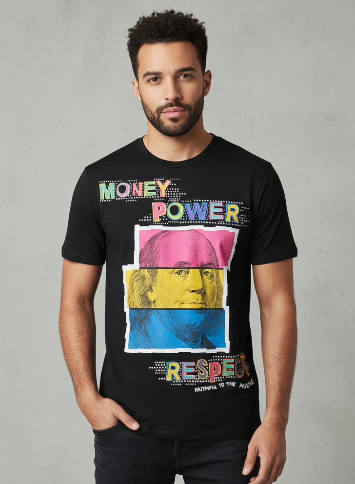 Create 2mrw Money Power Respect T-Shirt — Black