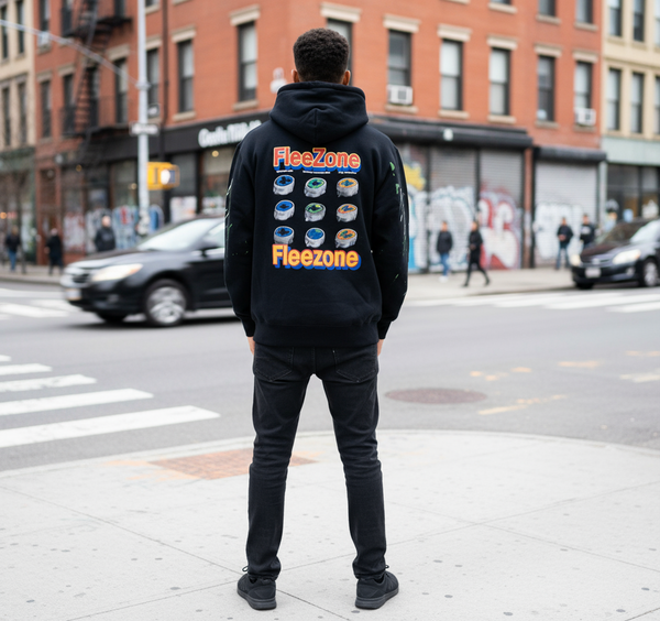 Flee Zone "Paint Splatter Bear Print" Hoody --Read Description